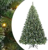 vidaXL Kunstkerstboom met 300 LED, Standaard, Groen, 180 cm, PE en PVC