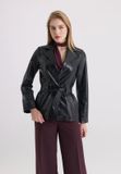 Felix Hardy Leren Jas Dames Zwart - S