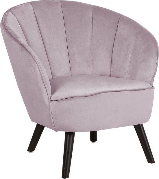 Beliani DALA Fauteuil - Roze Fluweel - Retro & Vintage Design