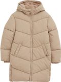 WE Fashion Meisjes lange pufferjas - Beige - Maat 146/152