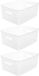 5Five Opbergmand/box van kunststof - 3x - wit - 19 x 25 x 10 cm - 4 liter