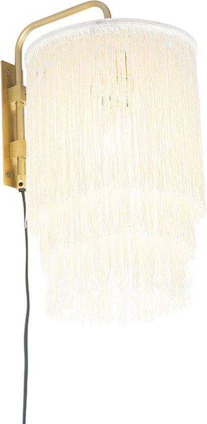 QAZQA franxa - Oosterse Wandlamp voor binnen - 1 lichts - D 260 mm - Crème - Woonkamer | Slaapkamer | Keuken