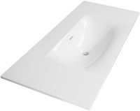 Brauer Glacier Wastafel - 100 cm - 1 Spoelbak - 0 Kraangaten - Hoogglans Wit
