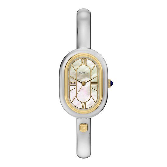 Fossil ES5455 Dames Polshorloge Analoog Quartz Staal Zilverkleurig/Wit