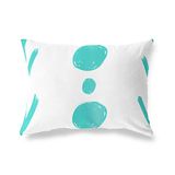 BonaMaison Turkoois-Wit Decoratieve Kussensloop, Kussenhoezen Bank, Decoratieve Kussenhoesjes, Kussensloop; Sofa, Slaapkamer, Kantoor, Auto 45x60 Cm - Ontworpen en vervaardigd in Turkije