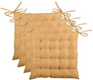 Stof Stoelkussen BEA - 4 stuks - Okergeel - 40 x 40 x 4 cm