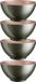 Luminarc Kommetjes - 4x - D13 x 6 cm - donkergroen - soepkommen/schaaltjes voor dessert/ontbijt - glas - metallic finish
