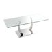 DRW Rectangular Coffee Table Metal and Glass Transparent and Chrome 120 x 60 x 45 cm