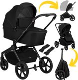 Lionelo Freya 2in1 Kinderwagen – Reiswieg & Wandelwagen – Zwart