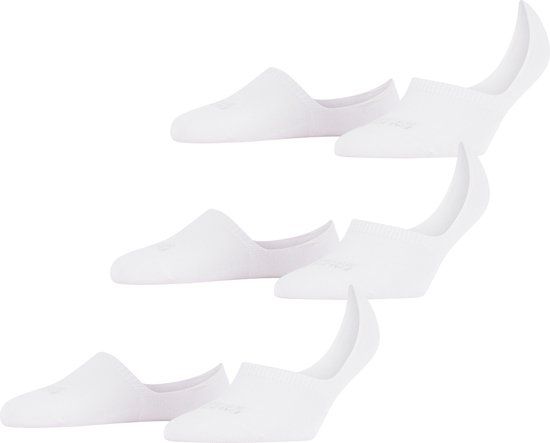 FALKE Step 3-Pack onzichtbar eenkleurig katoen multipack footies dames wit - maat 35-36