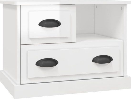 vidaXL Nachtkastje 60x39x45 cm hoogglans wit
