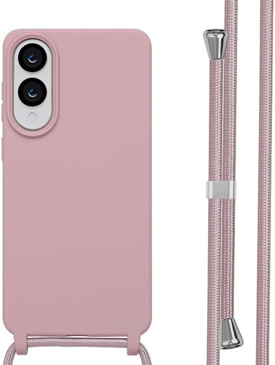 imoshion Siliconen hoesje met koord voor de Samsung Galaxy S25 Edge - Sand Pink