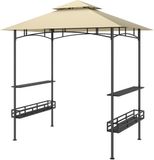 Outsunny - Grilltent - met 2 legplanken - Opbergmanden - Haak