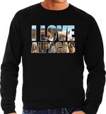 Bellatio Decorations Bol Tekst sweater I love alpacas met dieren foto van een alpaca zwart voor heren - cadeau trui alpacas liefhebber M