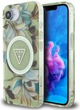 Guess Metal Glitter - iPhone 16 Hoesje - Groen - MagSafe Compatibel - Brokaat Afwerking