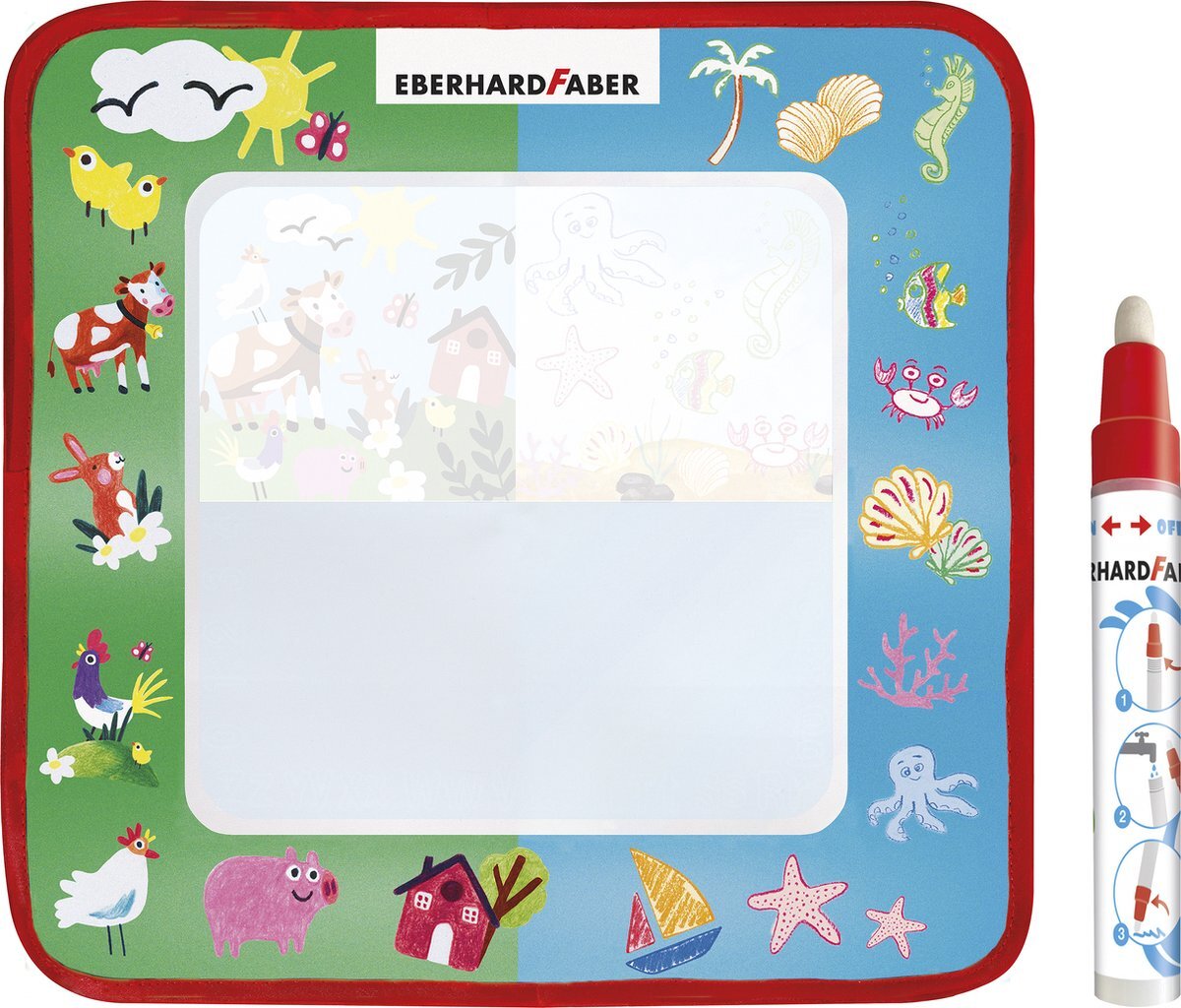 Eberhard Faber tekenmat - Aquafun - 32x32cm - incl. 1 waterstift - EF-524130