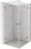 Mexen Lunar-F Duo cabine de douche pliable 85 x 85 cm, transparent, cuivre brossé