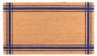 KAF Home Kokosdeurmat met robuuste, weerbestendig, antislip pvc-achterkant, 40 bij 80 cm, poolhoogte van 0,6 inch, perfect voor binnen en buiten (blauw)