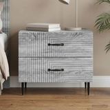 vidaXL Nachtkastje Grijs Sonoma 62 x 34,5 x 47,5 cm Bewerkt Hout