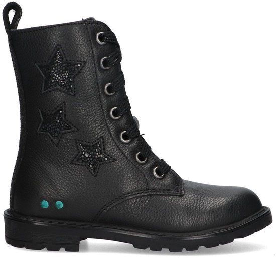 BunniesJR 225864-589 Meisjes Biker Boots - Zwart - Leer - Veters
