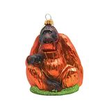 Dekohelden24 Lauschaer kerstboomversiering - kerstballen Lauscha, glazen ballen, kerstboomballen, glazen ornament orang-oetan, glazen hanger als aap in oranje-bruin, uit Lauscha, l x b x h 10 x 4 x 13