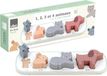 Sarah Betz 3 et 4 animaux - Jouets pour le premier âge - 1 socle en bois + 10 pièces en bois à assembler - Jouet en bois pour enfant