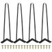 ASelected 4 stuks haarspeld tafelpoten 40 cm zware metalen meubeltafel met rubberen vloerbeschermer en schroeven geschikt voor doe-het-zelf kast stoel bureau tafel (zwart)