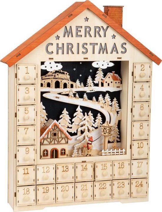 small Hetty'S Sieraden-Horloges Houten Adventskalender Merry Christmas
