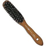 HERCULES SÄGEMANN - 9044 Paddle Brush | verzorgende natuurlijke haarborstel | borstel van wildzwijnwijnharen met polyamidestiften | verzorgingsborstel voor lang haar | donker hout