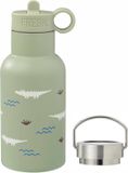 Fresk Thermosfles 350 ml - RVS Waterfles – Lekvrije Drinkfles voor Kinderen – Koude en Warme Dranken – BPA-vrij – Onbreekbaar – 2 Doppen – Thermosbeker – Drinkbeker Jongens - Groen - Crocodile