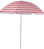 Camp Active Stokparasol - Strandparasol met Prikker ⌀170 x 200 cm - Roze/Wit Gestreept