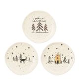 Mica Decorations kerst ontbijtbord Mateo (Ø23 cm) (set van 6)