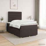vidaXL Boxspringbed met matras Donkerbruin 120 x 200 cm Stof