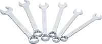 VIGOR Ringsteeksleutelset V7740/6, 6-delig, lange uitvoering, gebogen 15 graden, 34-50 mm, buiten zeskant en dubbel zeskant profiel, verchroomd en gepolijst