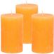 Atmosphera Stompkaars/cilinderkaars - 3x - oranje - 5 x 8 cm