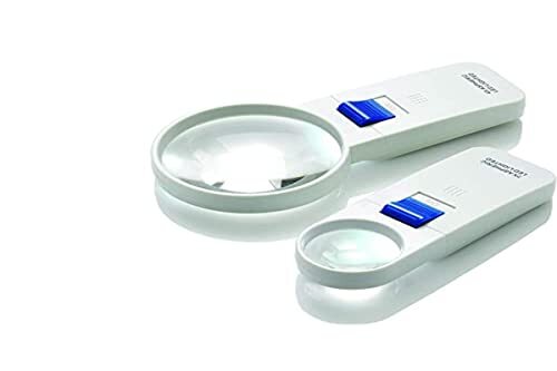 Patterson Medical Ronde LED-vergrootglas, 7x vergroting met 40mm lens, handheld vergrootglas, gemakkelijk aan/uit schakelaar, krasbestendige asferische lens, biedt heldere verlichting, ideaal voor nauwe inspectietaken