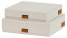 Omgoods - Set de 2 boîtes de rangement avec couvercle, beige, pour documents A4