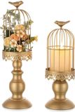 OEM Vintage ontwerpen: the matte gouden oppervlak, de klassieke vorm van een metalen draadkooi en een kleine vogel aan de punt maken deze kooikaarsenhouder