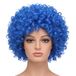 SHATCHI Afro-pruik, krullend haar, voor kostuumfeesten, discoaccessoires, uniseks, jaren 60, 70, 80, blauw