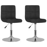 VidaXL Eetkamerstoelen 4 st draaibaar stof zwart