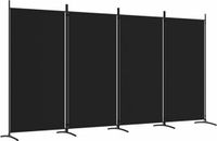 vidaXL Kamerscherm met 4 panelen 346x180 cm stof zwart