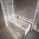 Hudson Reed Sandford Baignoire douche rectangulaire moderne - 150 x 70 cm - Pare-baignoire or brossé - Tablier frontal & latéral