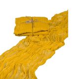 Halbach Seidenbänder Tafelloper, breedte: 70 cm lengte: 300 cm, wasbare tafelloper voor bruiloften, verjaardagen of als tafeldecoratie, smal tafelkleed in katoen-look, kleur: honinggeel