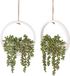 Sans marque Plantes artificielles suspendues - Décoration murale - 2 pièces - Vert - Plastique - 30 cm