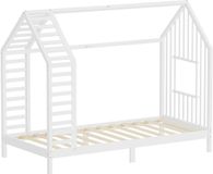 ML-Design Kinderbed 90 x 200 cm met Lattenbodem, Huisbed met Dak en Raam