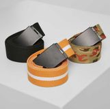 Urban Classics Trio Riem S/M Multicolours Polyester Mannen Broekriem Zilverkleurig Automatische gesp