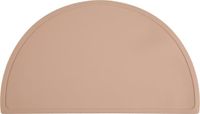 Merkloos Relaxdays Placemat Kinderen Halfrond Afwasbaar Antislip Siliconen Roze 41,5 x 24 cm