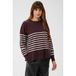 Kaffe KAlimone Pullover Knit Dames Trui - Fudge/Chalk Stripe