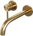 Brauer Gold Edition Inbouw Wastafelmengkraan met Gebogen Uitloop en Rozetten Model A2 Goud Geborsteld PVD