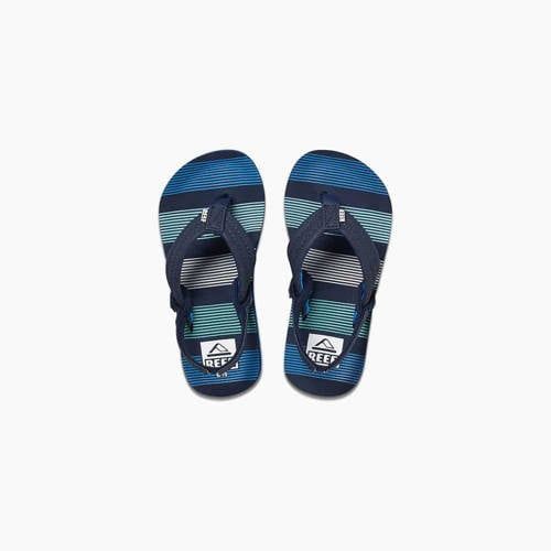 Reef Little Ahi Deep Sea Stripes Sandals - Blue
